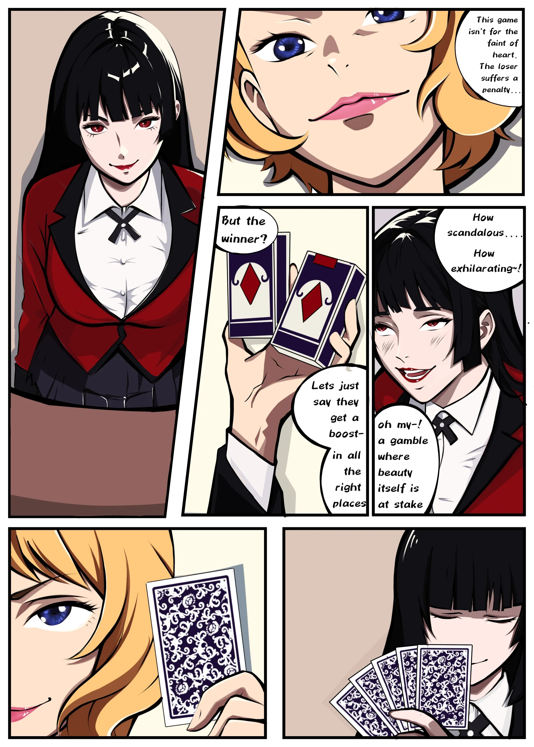 Yumeko Jabami fan comic breast and butt expansion gambling win